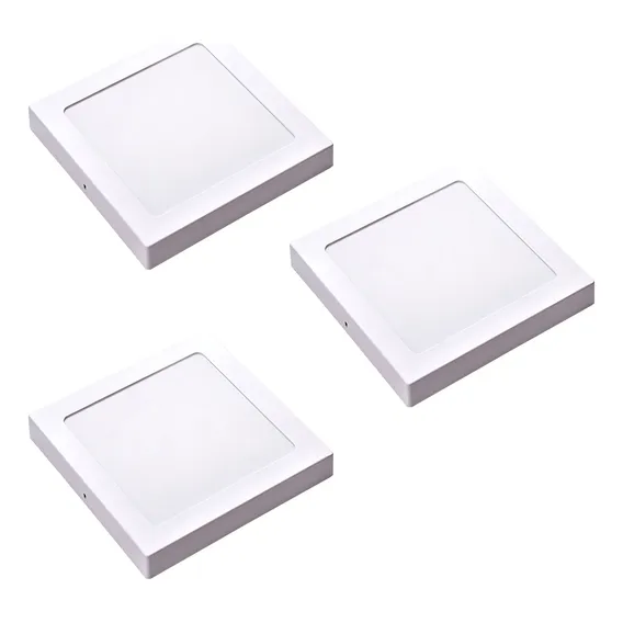 Kit 3 Paineis De Led Sobrepor 24w 28x28 Luz Branca Avant Painel Led Foto 1
