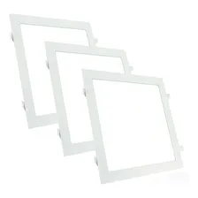 Kit 3 Painel Plafon Led 24w 25w Quadrado Embutir Branco Frio Foto mini 1