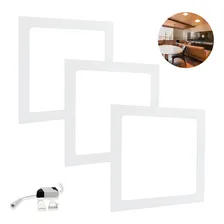 Kit 3 Painel Plafon Led Embutir 25w Quadrado Slim Quente Cor Branco Quente 110v/220v (bivolt) Foto mini 1