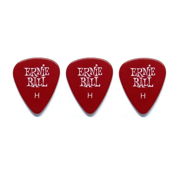 Kit 3 Palheta Ernie Ball Pesada 9123 Vermelha + Foto 1