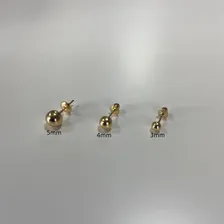 Kit 3 Pares Brincos Bola Ouro 18k-750 3mm, 4mm E 5mm Cor Dourado Foto mini 3
