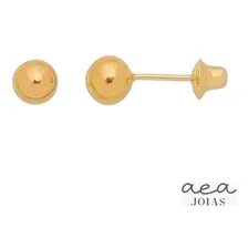 Kit 3 Pares Brincos Bola Ouro 18k-750 3mm, 4mm E 5mm Cor Dourado Foto mini 4