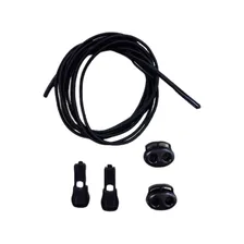 Kit 3 Pares Cadarço Elástico 1 Metro Tênis Corrida Regulador Cor Preto Foto  mini 1