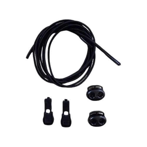Kit 3 Pares Cadarço Elástico 1 Metro Tênis Corrida Regulador Cor Preto Foto 1