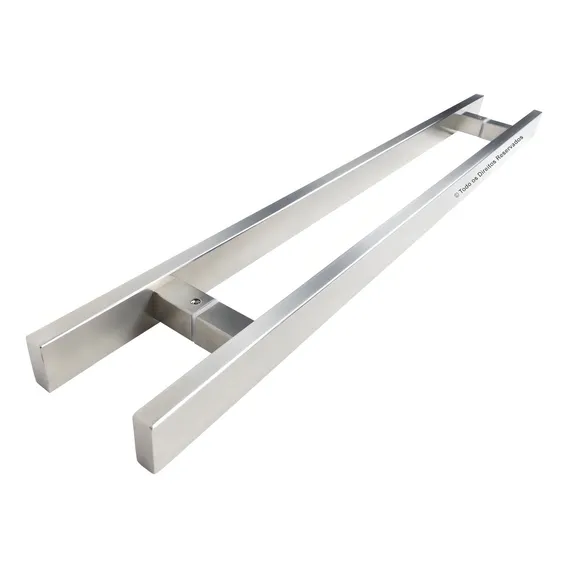 Kit 3 Pares Puxador Aço Inox 40cm Porta Madeira E Vidro Acabamento Escovado Foto 1