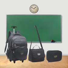 Kit 3 Pçs Escolar Infantil Mochila Lancheira Estojo Menina Foto mini 2