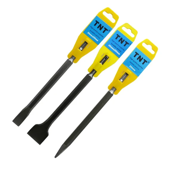 Kit 3 Pçs Talhadeiras E Ponteiro Sds Plus 250mm P/martelete Foto 1