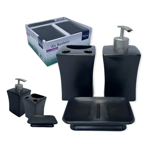 Kit 3 Peças Banheiro Lavabo Porcelana Porta Sabonetes E Foto 1