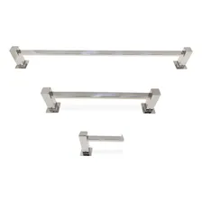 Kit 3 Peças Para Banheiro Inox Polido Foto  mini 1