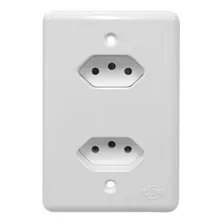 Kit 3 Peças Tomada Dupla 10a Ilumi Monobloco Stylus Cor Branco Foto mini 2