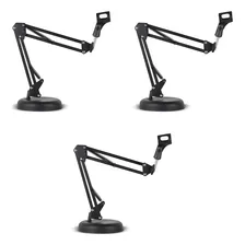 Kit 3 Pedestal Suporte Articulado De Mesa P/microfone Móvel Cor Preto Foto  mini 1