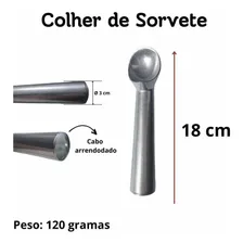 Kit 3 Pegador Colher De Sorvete Açaí Profissional Alumínio Foto mini 4