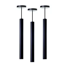 Kit 3 Pendente Tubo Cilindro AlumÃnio 50cm Estrutura Preto Foto mini 1