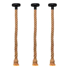 Kit 3 Pendentes Lustre Luminária Vintage Corda Sisal Retro Foto mini 1