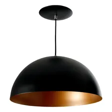 Kit 3 Pendentes Meia Lua Preto Com Cobre 33cm. 110V/220V Foto mini 2