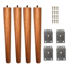 Kit 3 Pés Palito Madeira Com Chapinhas De Metal E Parafusos Foto mini 2
