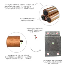 Kit 3 Pés Palito Madeira Com Chapinhas De Metal E Parafusos Foto mini 4