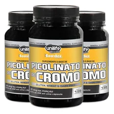 Kit 3 Picolinato De Cromo - Unilife Vitamins - 120 Cápsulas Sabor Sem Sabor Foto mini 1