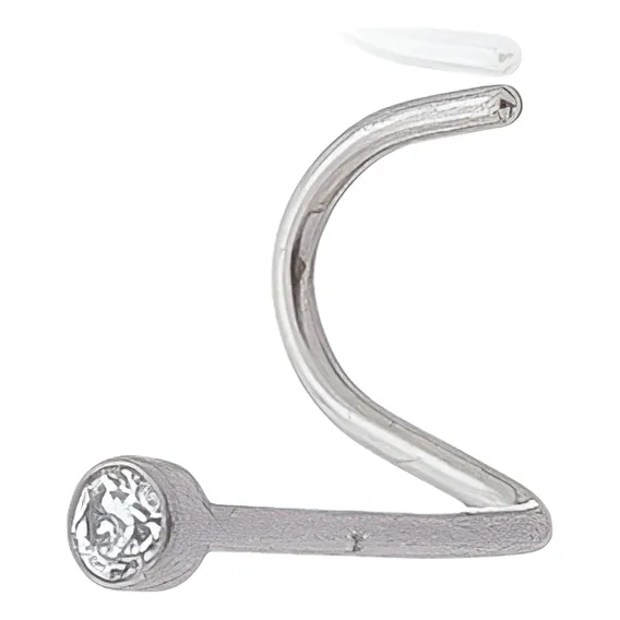 Kit 3 Piercings Ponto De Luz Titânio Aba Nasal Nariz Cor Prateado Foto 1