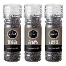 Kit 3 Pimenta-do-reino Em Grãos Com Moedor Smart Vidro 50g Foto mini 1