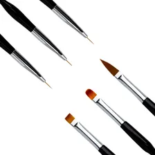 Kit 3 Pincéis 2 Pontas Unhas Gel Acrigel Decoração Manicure Foto mini 3