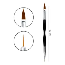 Kit 3 Pincéis 2 Pontas Unhas Gel Acrigel Decoração Manicure Foto mini 2