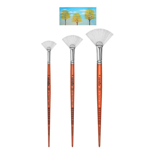 Kit 3 Pincel Leque Sintético Especial 2 Ao 6 328 Condor Cor Das Cerdas Branco Foto 1