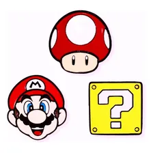 Kit 3 Pins Broche Mário Toad Cubo | Super Mário Foto  mini 1