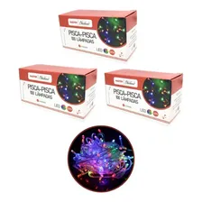 Kit 3 Pisca Pisca 100 Lâmpadas Led Colorido 8 Funções 127v Foto  mini 1