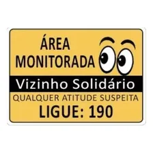 Kit 3 Placas Área Monitorada Vizinho Solidário 3 Uni Foto mini 1