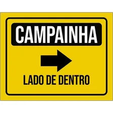 Kit 3 Placas Campainha Lado De Dentro Seta Direita 36x46 Foto mini 1