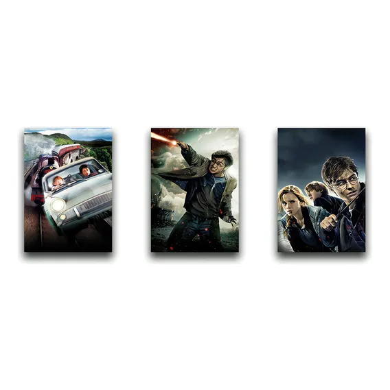 Kit 3 Placas Decorativas Harry Potter Personagens Mdf Foto 1