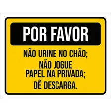 Kit 3 Placas Por Favor Não Urine Chão Jogue Papel Foto mini 1