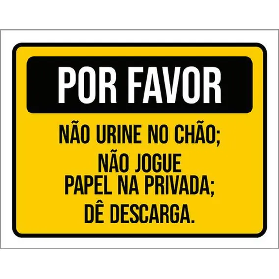 Kit 3 Placas Por Favor Não Urine Chão Jogue Papel Foto 1