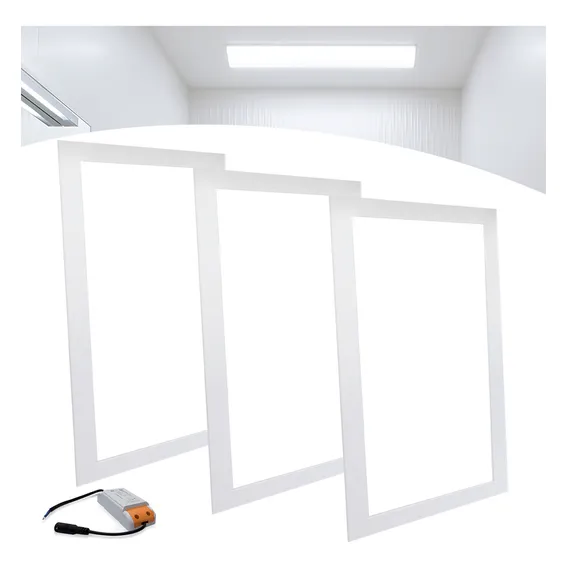 Kit 3 Plafon Painel Led Embutir 30x60 36w Luz Frio 6000k Cor Branco Frio 110v/220v Foto 1