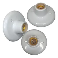 Kit 3 Plafonier Plafon Bocal Opl Porcelana 100w E27 Branco 110v/220v Foto mini 1
