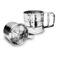 Kit 3 Polvilhador Caneca Peneira Gatilho Inox Farinha Açúcar Foto mini 3