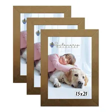 Kit 3 Porta Retrato 15x21 A5 Atacado Foto Moldura Dourado Liso Foto mini 1