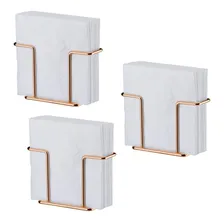Kit 3 Porta Suporte Guardanapos Mesa Café Rosé Gold 1155rg Foto  mini 1