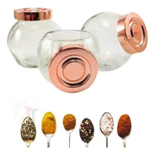 Kit 3 Porta Tempero Condimento Pote Vidro 180ml Jogo Cozinha Foto mini 3
