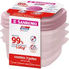 Kit 3 Pote Plástico 480ml Quadrado Vac Freezer Ultra Protect Foto mini 1