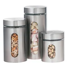 Kit 3 Potes Com Lousa Preta + 3 Potes Aço Inox Mantimentos Foto mini  3