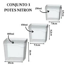Kit 3 Potes Herméticos Quadrado Porta Mantimentos Conjunto Foto mini 2