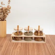 Kit 3 Potes Vidro 300ml, Tampa Bambu Foto mini 4