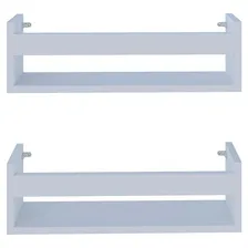 Kit 3 Prateleira 50x15x15p Reforçado Branco Mdf Infantil Foto mini  3