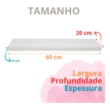 Kit 3 Prateleira Flutuante Branca Suport Invisível 50x20 Mdf Cor Branco Foto mini  2