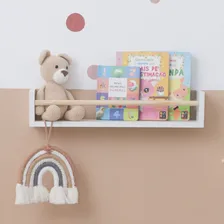 Kit 3 Prateleira Infantil Para Livros Brinquedos 40cm Cor Branco Foto mini 2