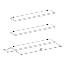 Kit 3 Prateleiras 60 X 15 Mdf Foto mini  3