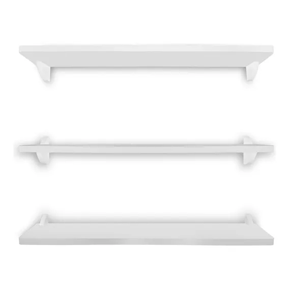 Kit 3 Prateleiras De Parede Nicho Mdf 90x15 Branco 15mm Foto 1