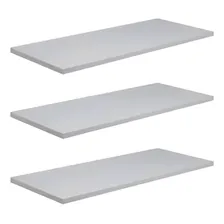 Kit 3 Prateleiras Em Mdf Branco 10x45cm Com Suporte Fixação Foto mini 2